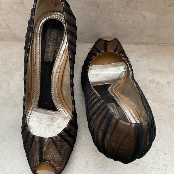 Dolce and Gabbana Tulle peep toe Pump size 35 - Picture 6 of 7